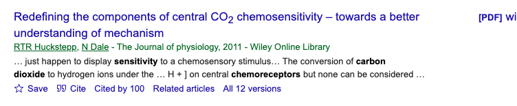 Title and abstract of Carbon dioxide tolerance and chemoreceptor sensitivity: Implications for breathing training